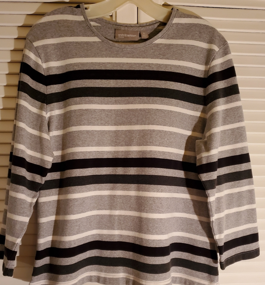 COTTON STRIPE L/S TOP
